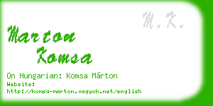 marton komsa business card